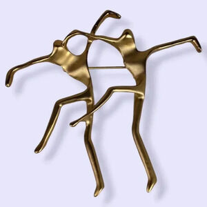 Vintage Matte Modernist Dance Brooch
